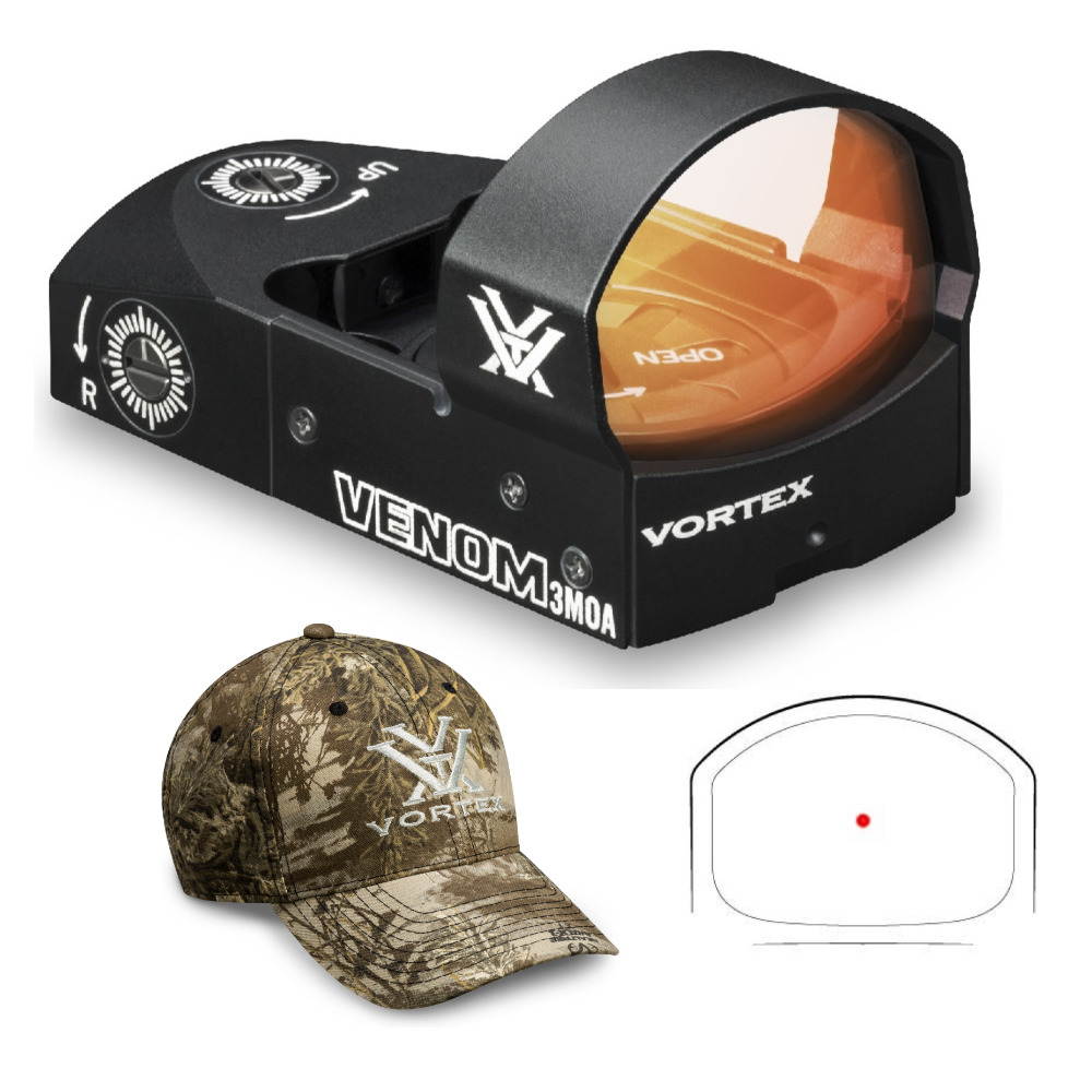 Vortex Venom 3 MOA Red Dot Sight with Vortex Cap (Realtree Max-1 XT Camo)