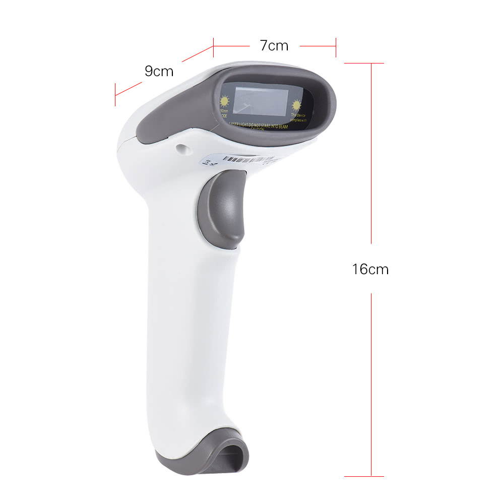 2.4G Wireless Handheld Barcode Bar Code Scanner Reader with Receiver USB2.0 Cable for Supermarket Library Express Company Retail Store Warehouse
