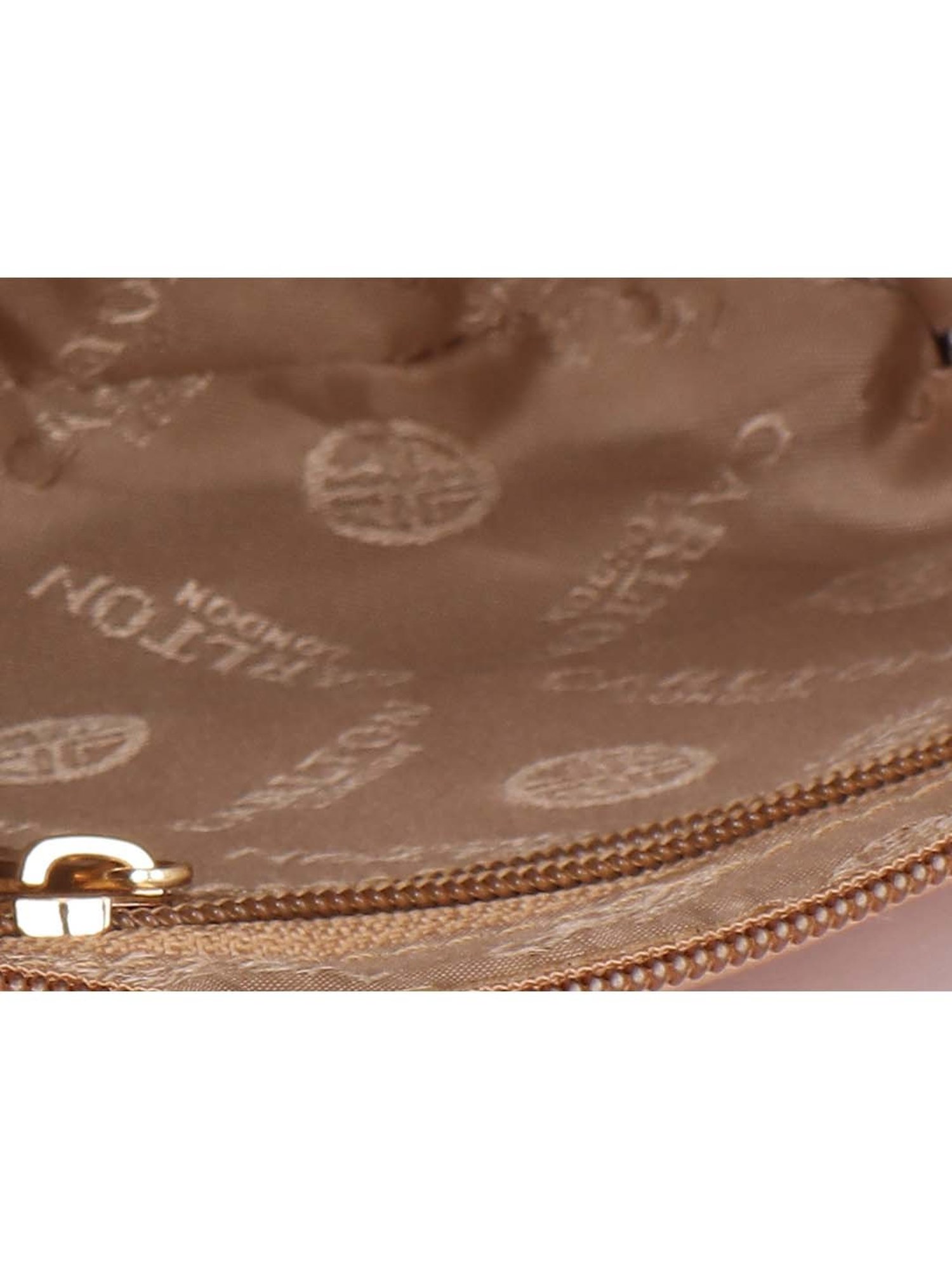 Carlton London Rose Gold Textured Medium Sling Handbag