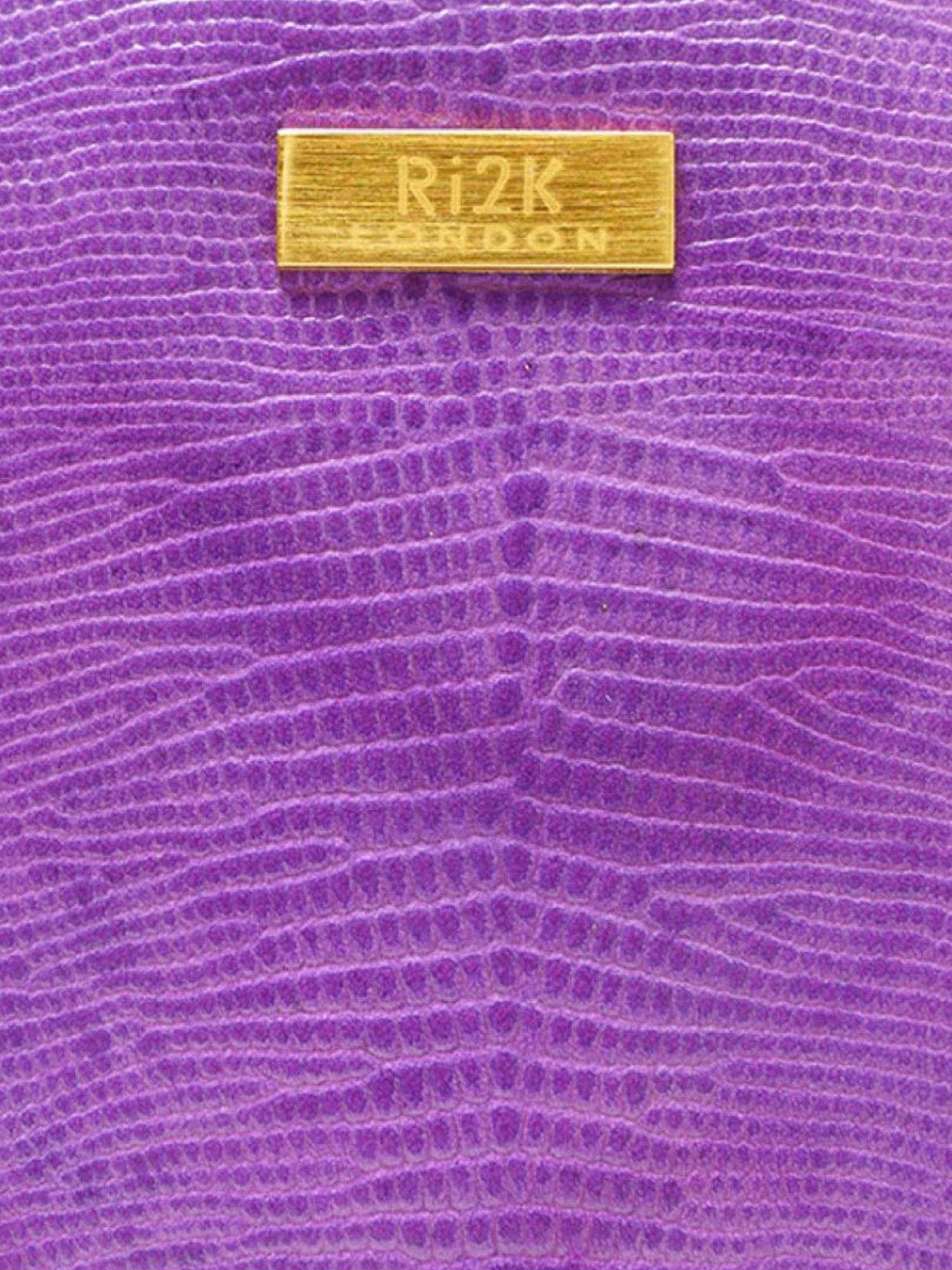 RI2K London Purple Leather Textured Zip around Wallet