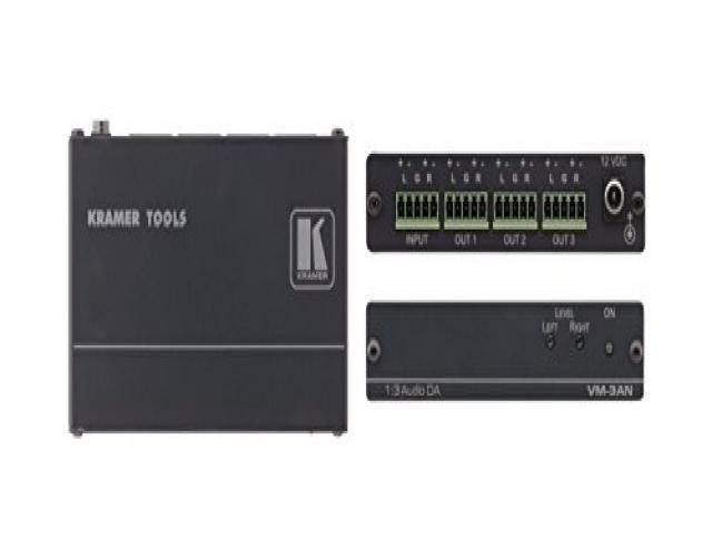 kramer vm3an 1x3 balanced audio distribution amplifierbykramer