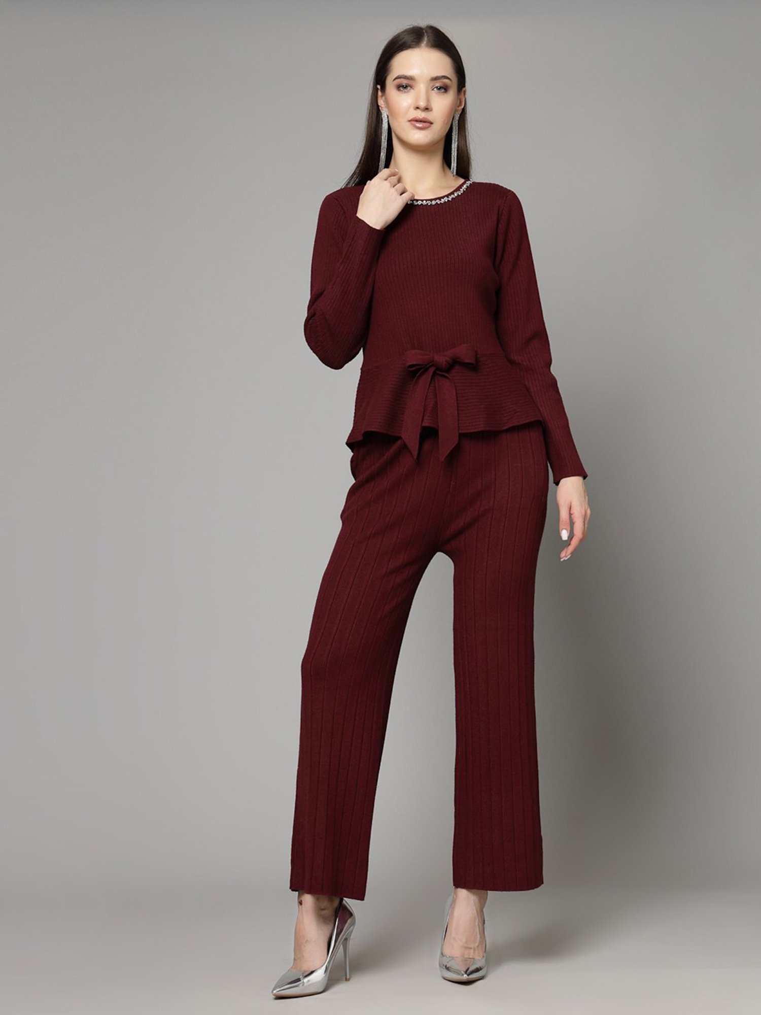 Mafadeny Wine Maxi Co-Ord Set