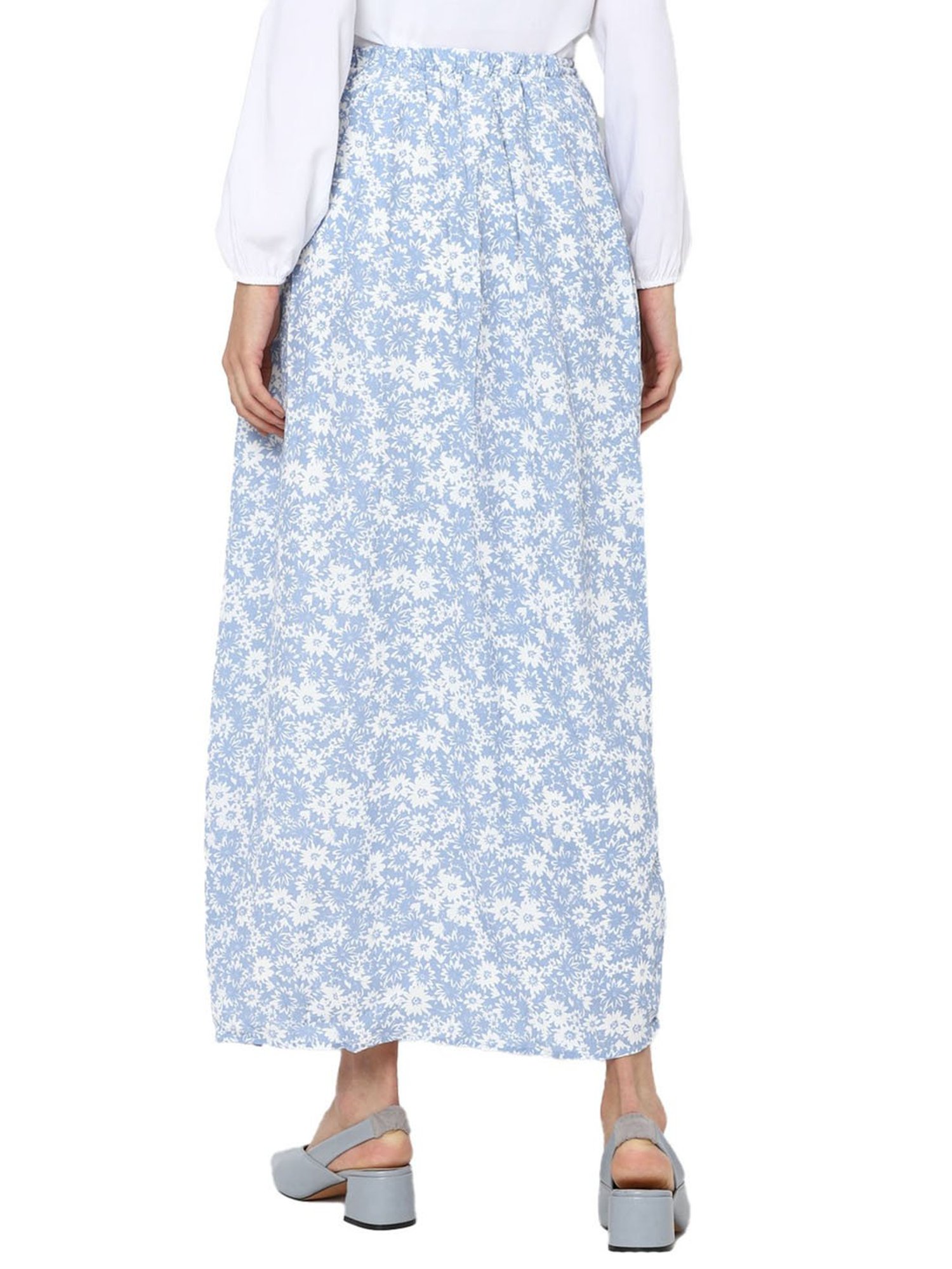 American Eagle Outfitters Blue & White Floral Print Skirt