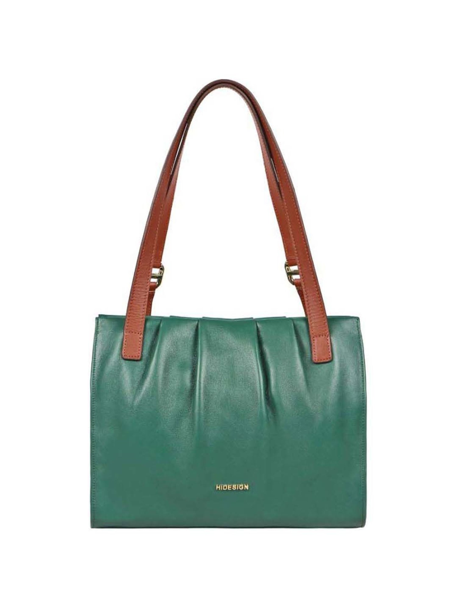 Hidesign Malasana Green Solid Medium Shoulder Handbag