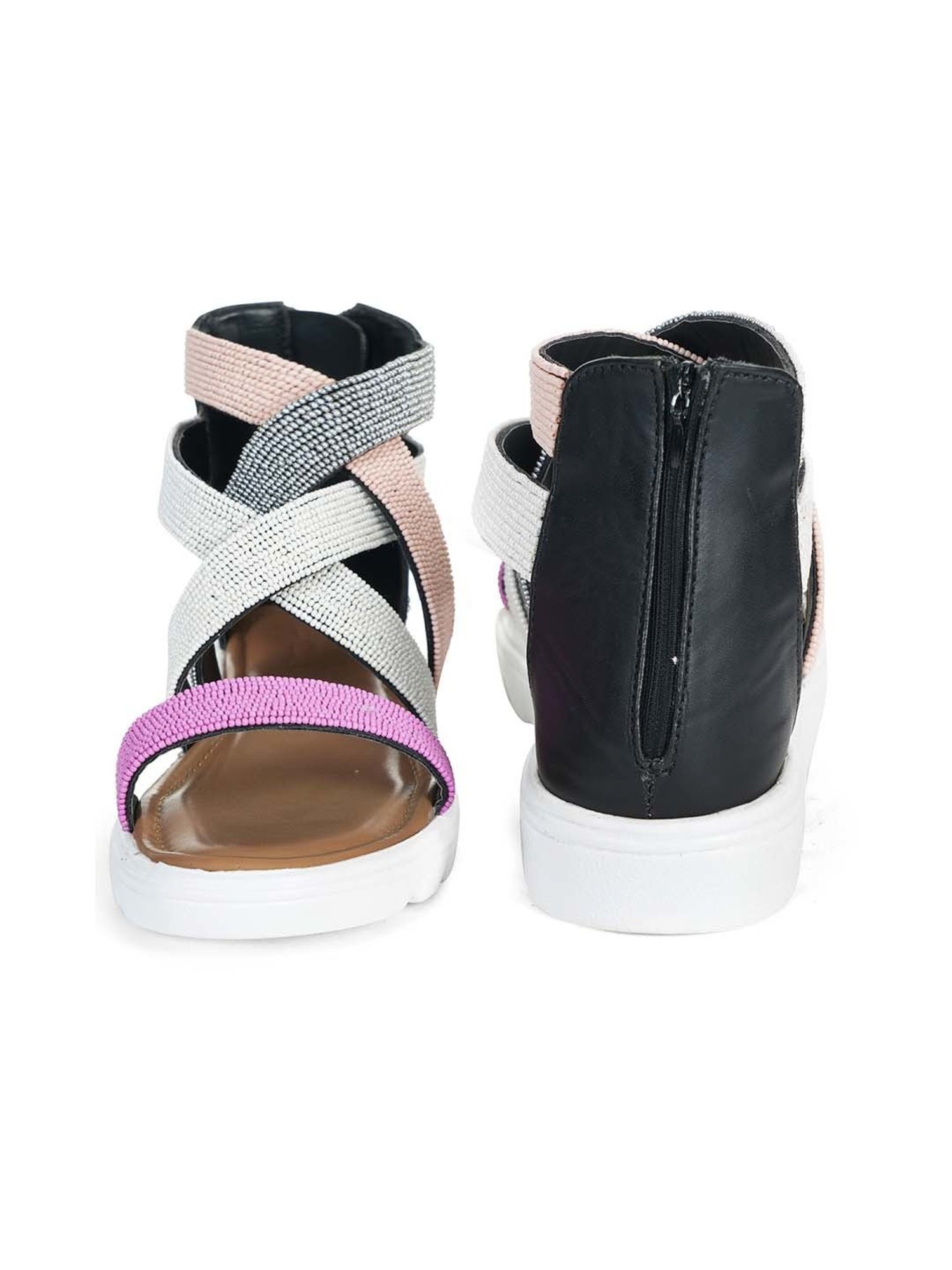 Sole House Women's Multicolor Cross Strap Sandals