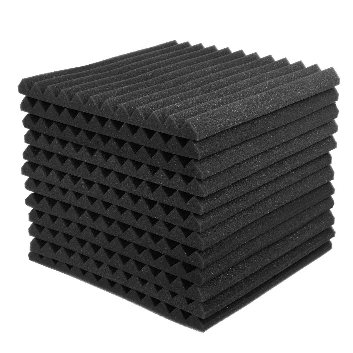 16 Pcs Soundproofing Wedges Acoustic Panels Tiles Insulation Closed Cell Foams Black