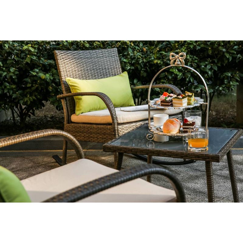 3pc Patio Bistro Set Cream - Patio Festival