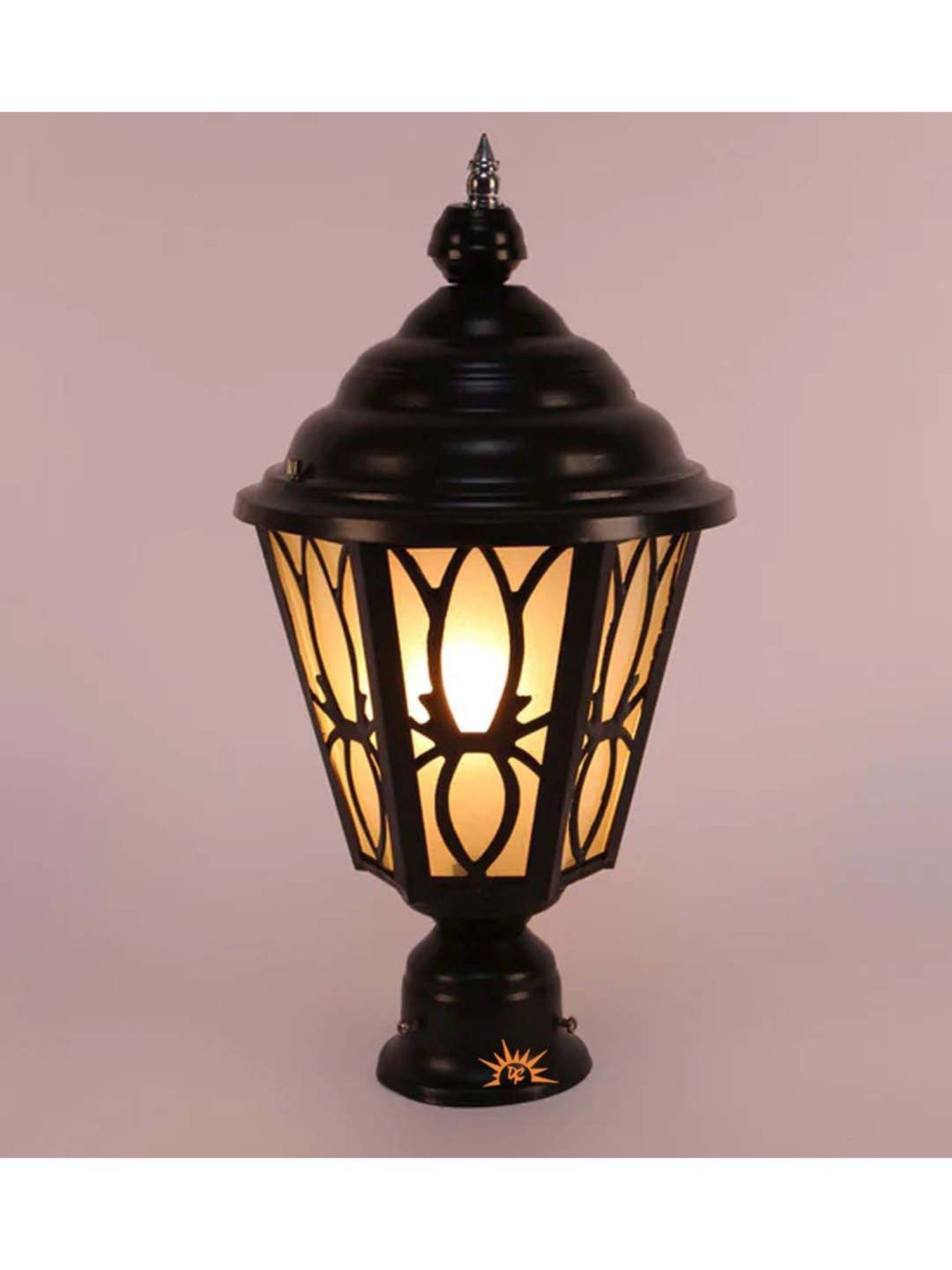 Pure Home and Living Grey Glass Trophy Shaped Table Lamp Stand