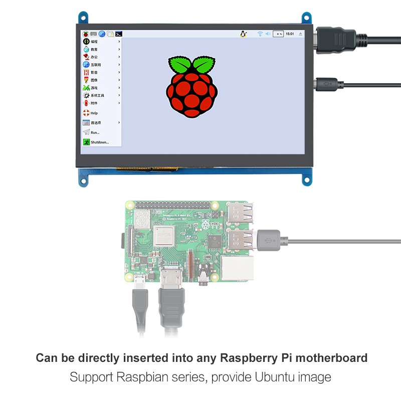 Raspberry Pi 7 Inch HD IPS Capacitive Touchscreen Display 1024*600 Resolution Small Portable Monitor with USB HD Interface