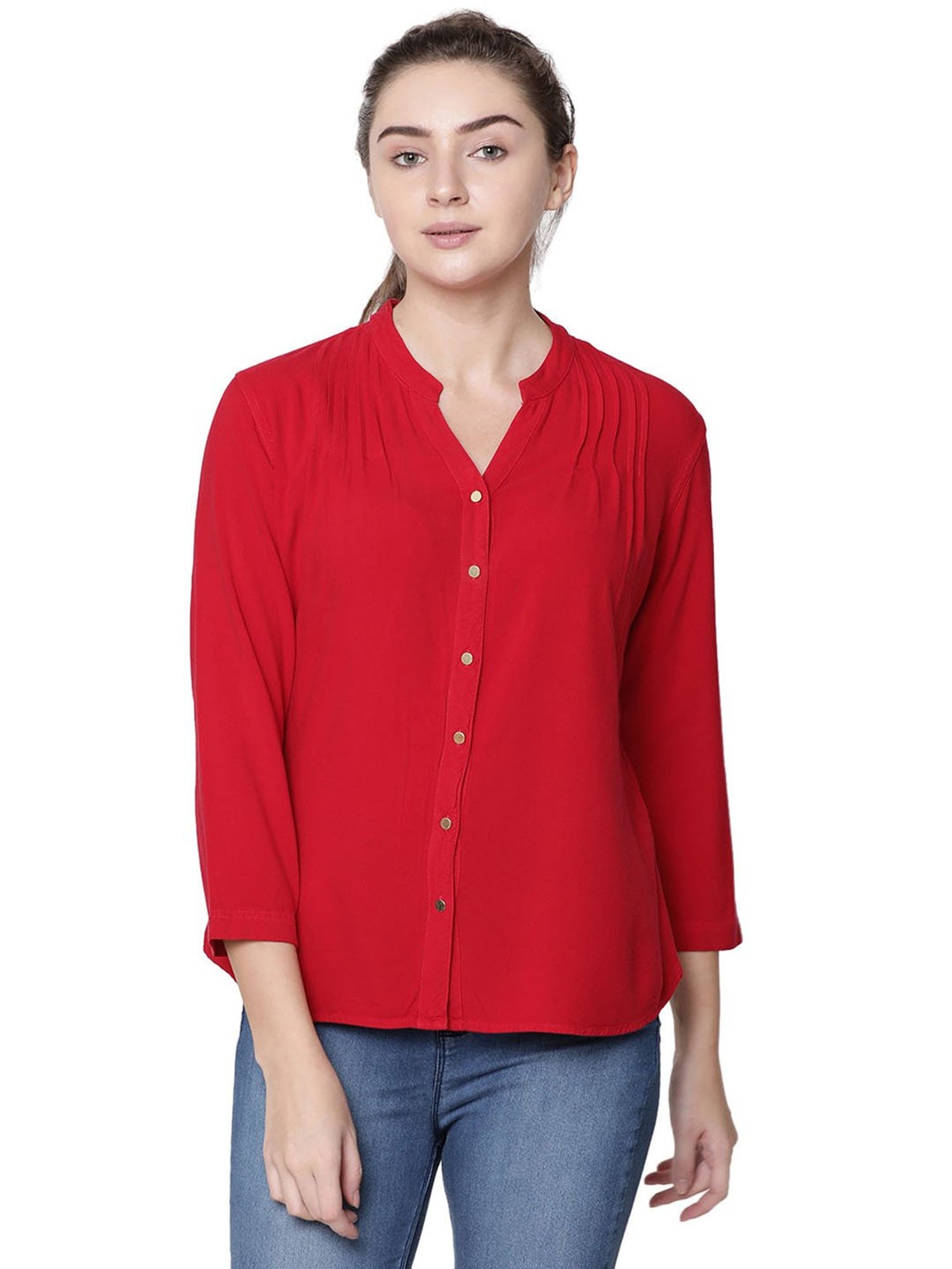 Identiti Red Regular Fit Shirt