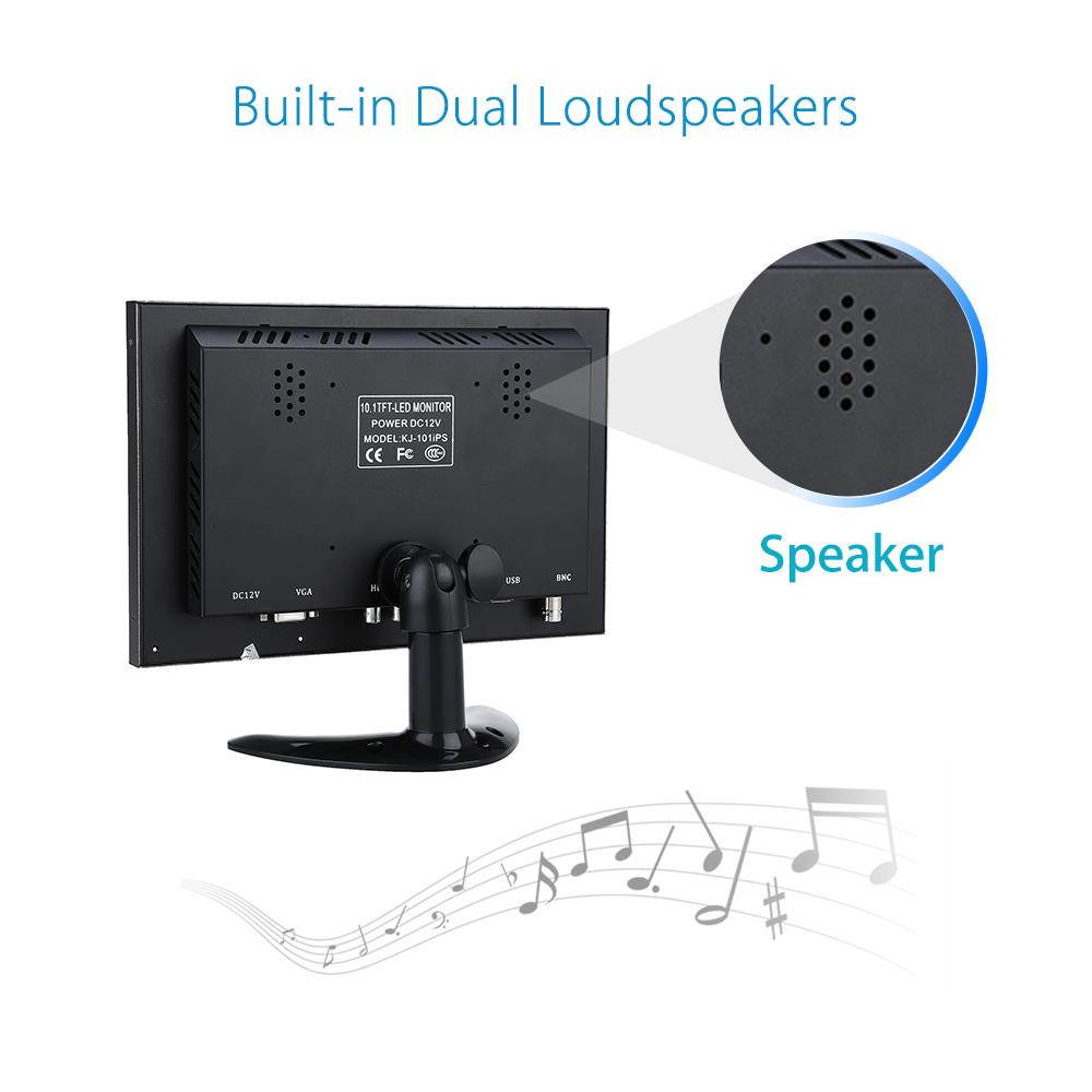 Eyoyo 10" IPS LED Screen HD 1280*800 VGA AV HDMI LCD Monitor for Home CCTV Camera DVD PC FPV