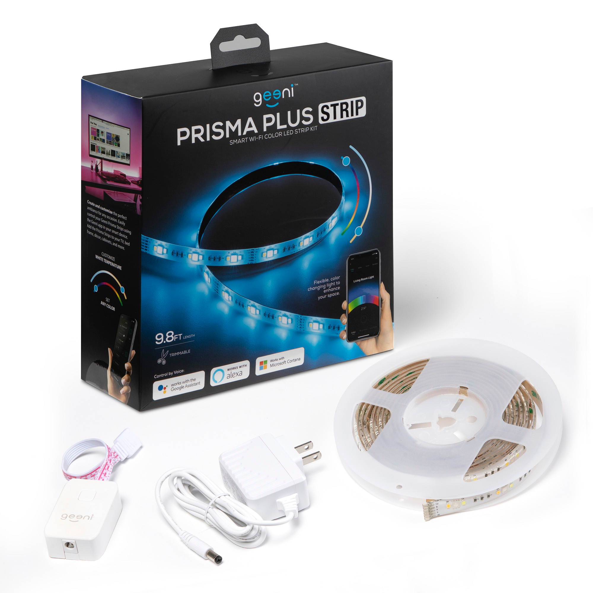 Geeni Prisma Plus Strip Smart Wi-Fi Led Light Strip Kit, New Updated Version with Brighter Colors and Tunable White Temperature, Compatible with Alexa, Multicolor