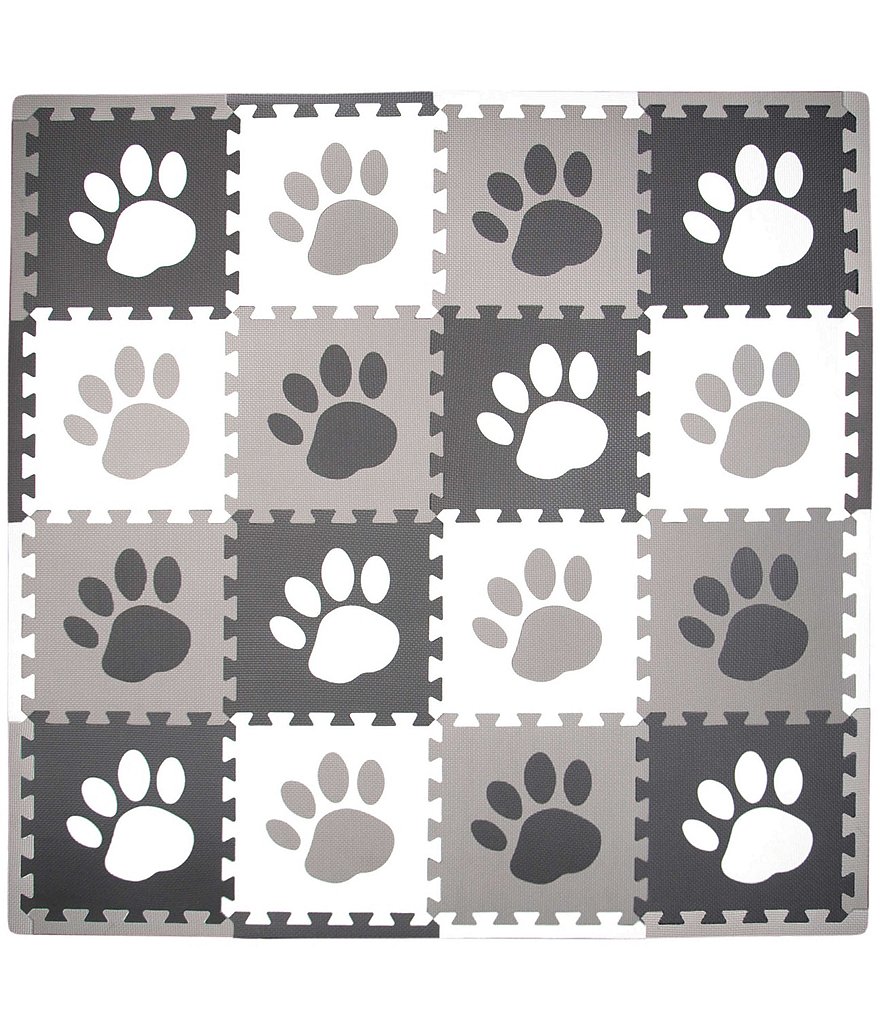 Tadpoles 16 Piece Foam Playmat Set, Paw Prints
