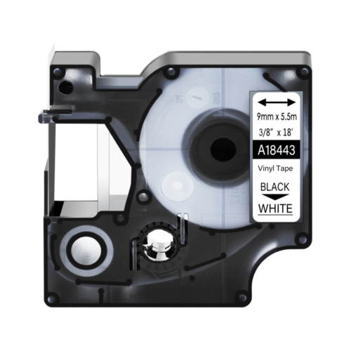 20x 18443 Black on White IND Vinyl Label 3/8" for DYMO Rhino 1000 5000 5200 Tape