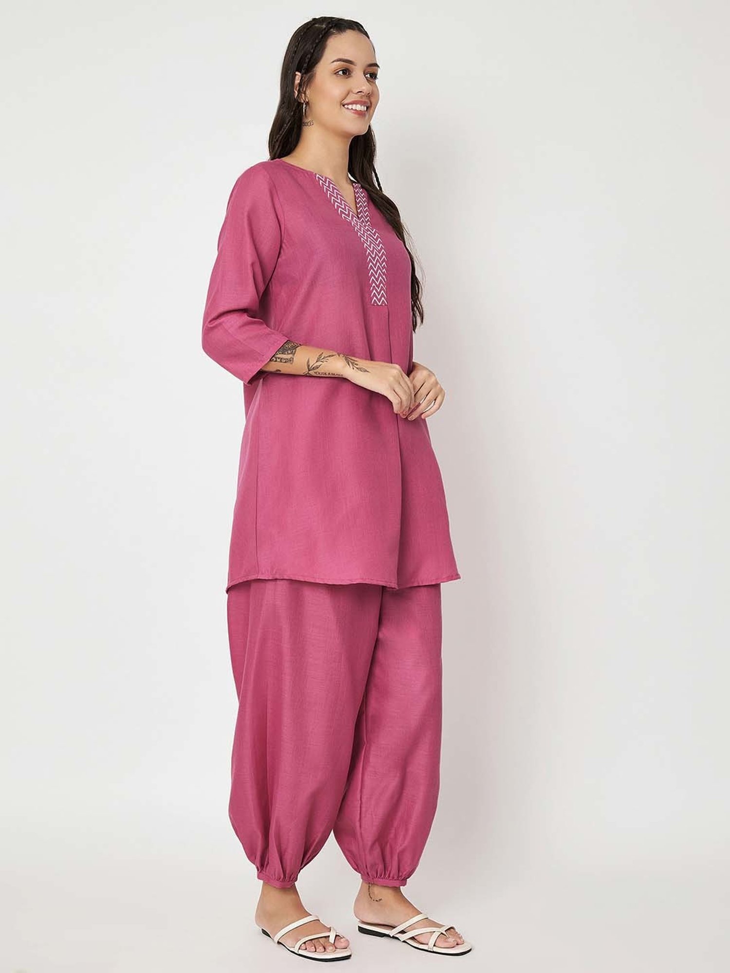 9rasa Pink Tunic & Pant Set