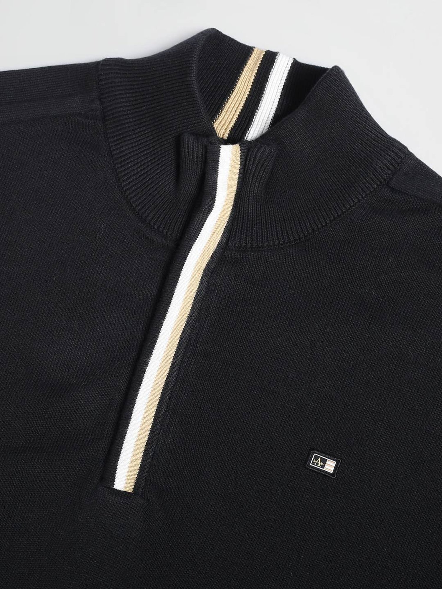 Arrow Sport Black Cotton Regular Fit Sweater