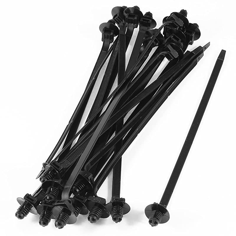 Nylon Push Mount Electrical Cable Zip Tie 183mm x 5mm 20 Pcs Black