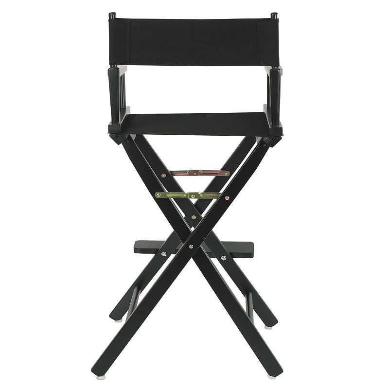Casual Home Portable Bar Height Directors Chair with Wood Frame, Canvas Seat and Back, and Removable Footrest, Black
