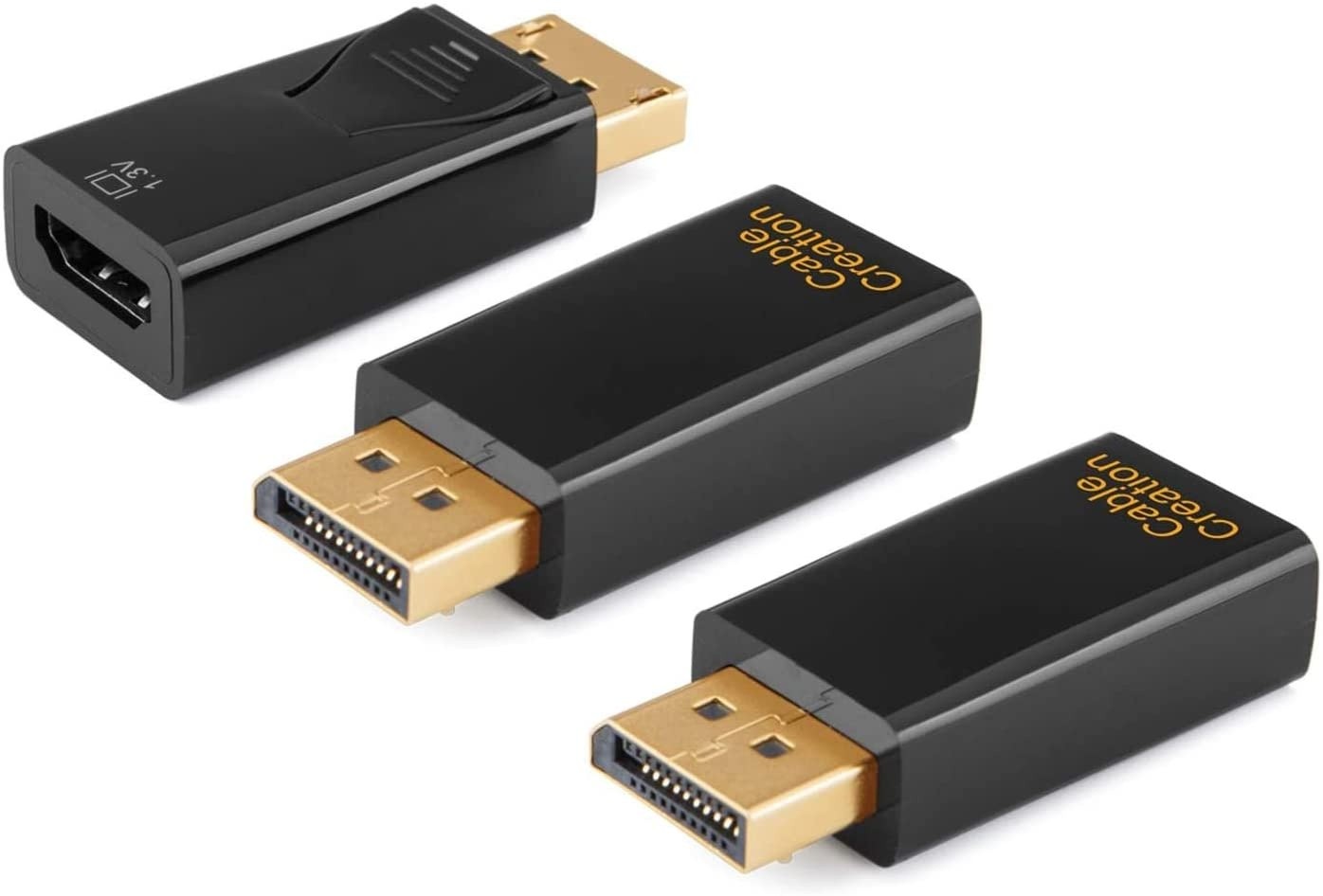 DP to HDMI Adapter [3-Pack] CableCreation 1080P Gold Plated Displayport to HDMI Converter Male to Female 1.3V Black &hellip
