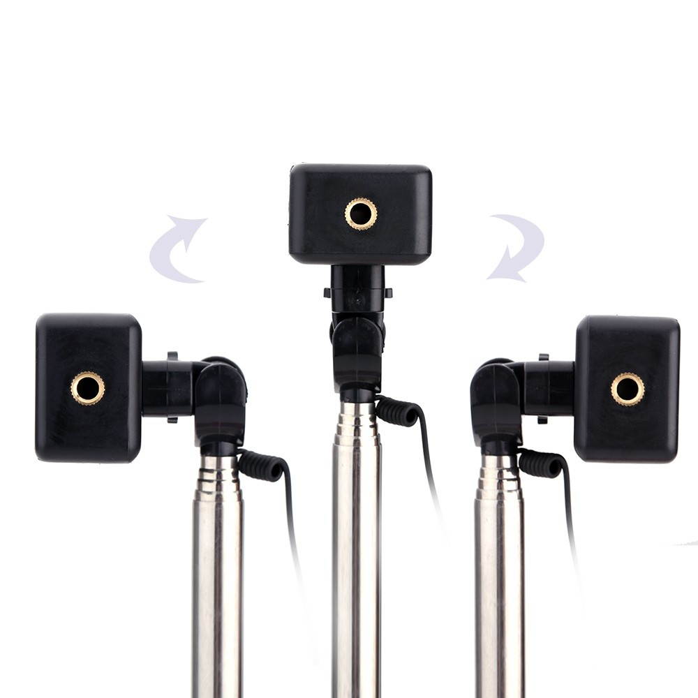 Wired Cable Remote Shooting Control Shutter Telescoping Extending Pole Selfie Monopod Stick Holder 180&deg;