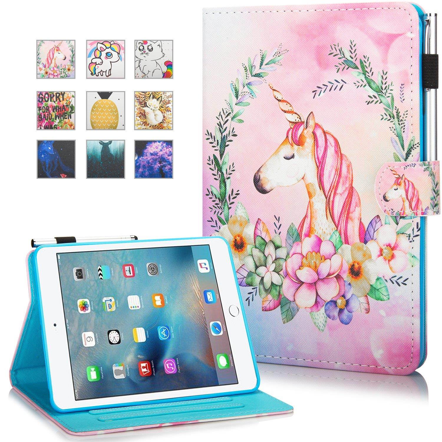New iPad 9.7 Inch 2017 2018 / iPad Air 2 / iPad Air Case - Monstek Smart Flip Leather Stand Wallet Protective Case Auto Wake/Sleep Cover for iPad 9.7 Inch 2017 2018,iPad Air 1 2,03 Flower Horse