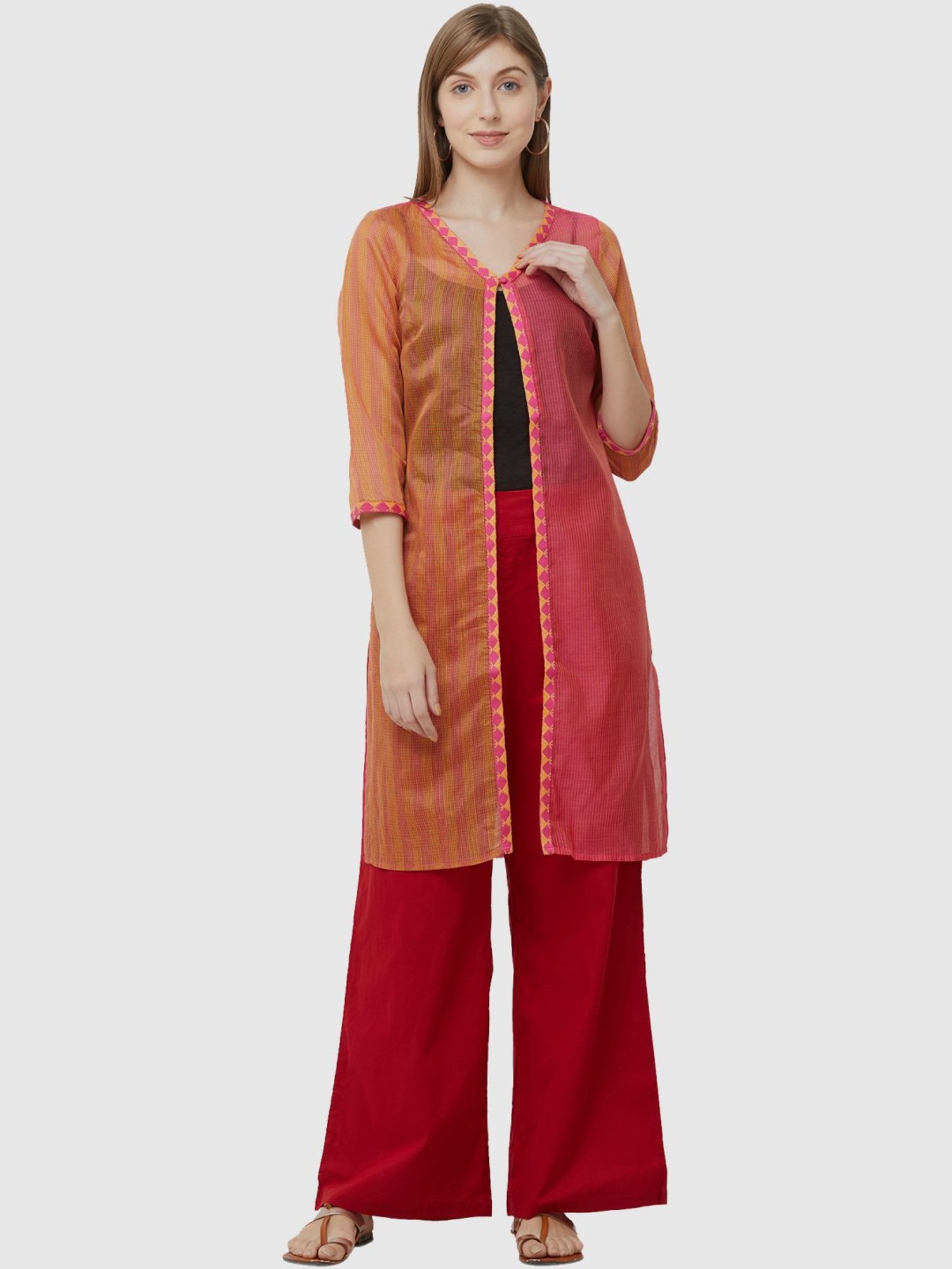 Fusion Beats Pink Striped Shrug