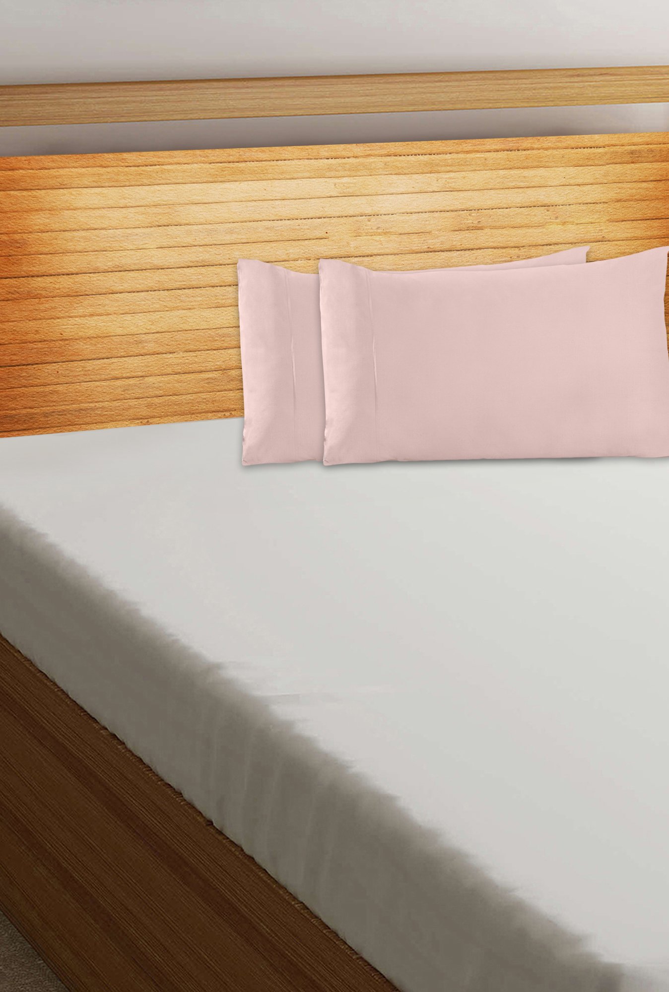 Maspar Pink 100% Cotton 200 TC Pillow Covers - Set of 2