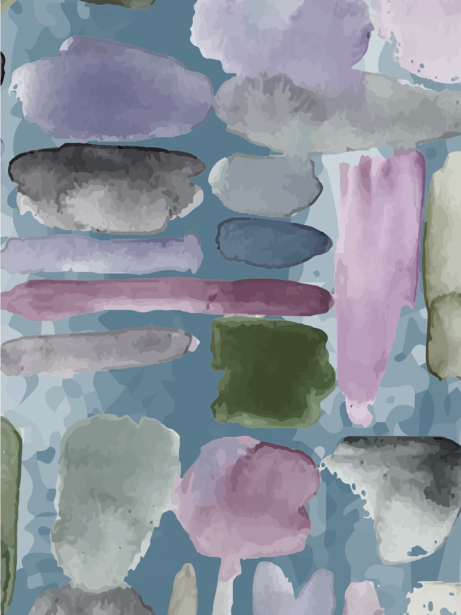 Petal Home Abstract Blue Cotton Table Runner