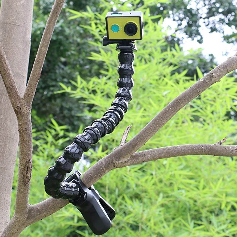 Upgraded  Jaws Flex Clamp Mount with Adjustable Gooseneck 19Section for GoPro Hero 8765 Hero 2018 FusionHero 5 SessionHero SessionHero 43+32 Xiaomi Yi AKASO EK7000 Action Camera