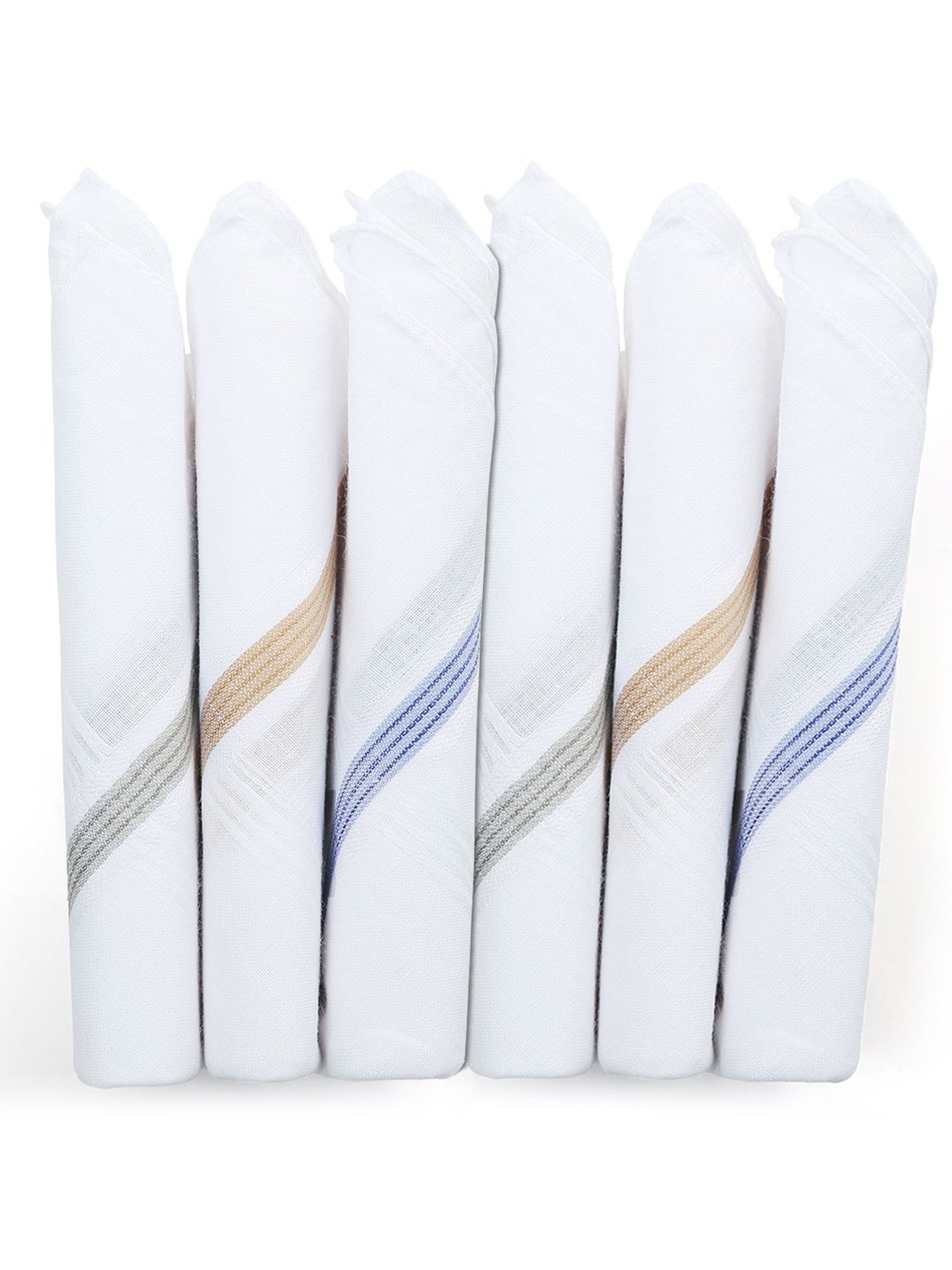 Crusset White Cotton Handkerchief - Pack of 6