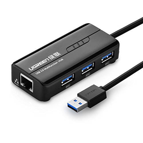 3 Port USB 3.0 Hub with Gigabit Ethernet Port RJ45 10/100/1000 Lan Wired Network Adapter 20265 ,Support Windows10/8.1/8/7, XP, Vista, Mac OS X and Linux for Windows Surface Pro,IdeaPaD, MacBook Air,