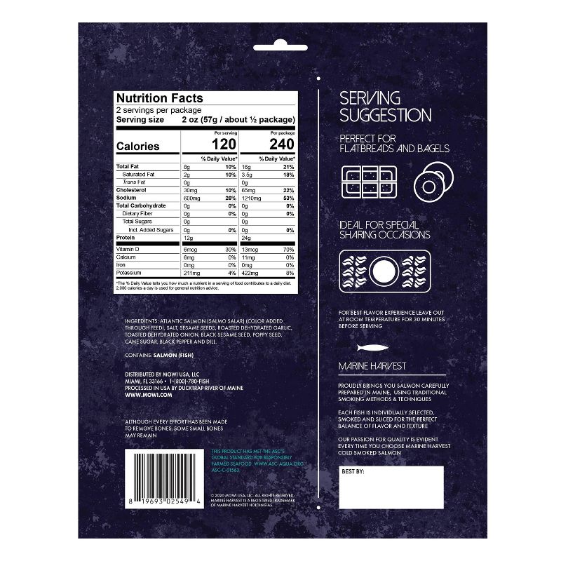 Marine Harvest Everything Seasoning Cold Smoked Salmon - 4oz