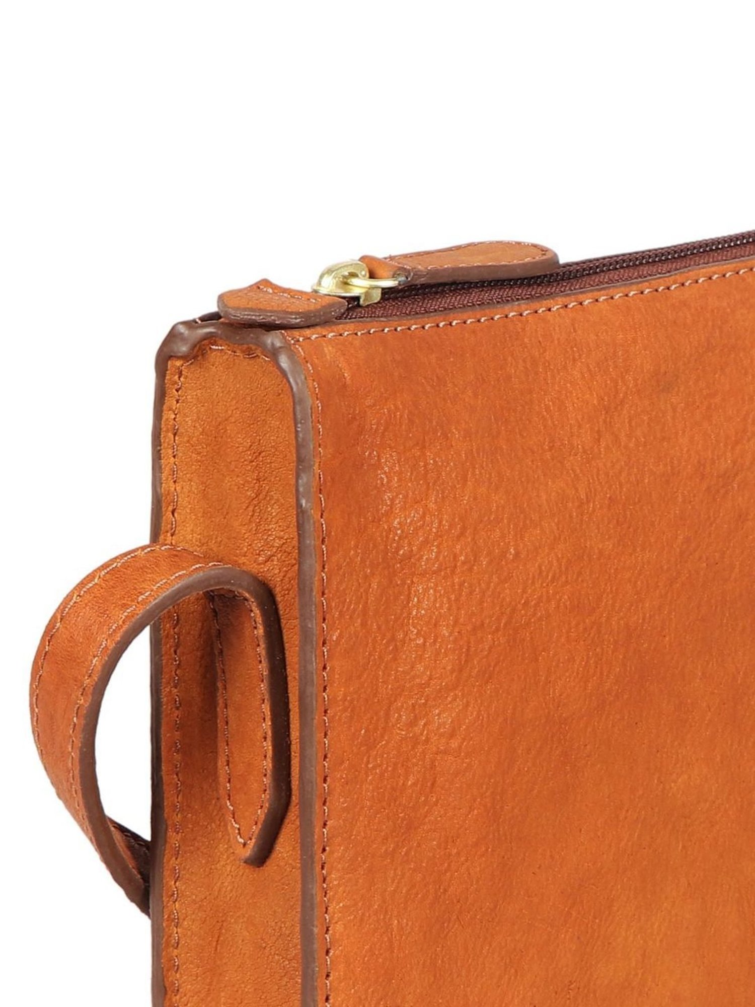 Hidesign Orange Solid Medium Sling Handbag