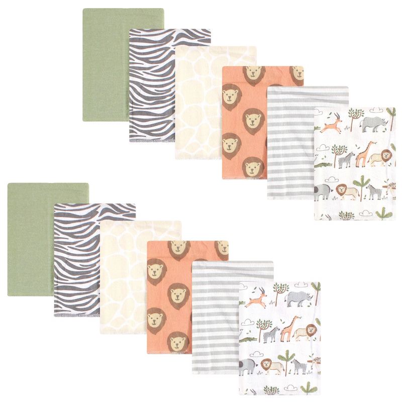 Hudson Baby Unisex Baby Cotton Terry Drooler Bibs with Fiber Filling, Neutral Woodland, One Size