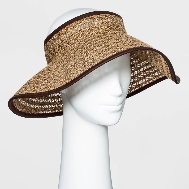 Women's Packable Braided Jute Visor Hat - Universal Thread™  Brown