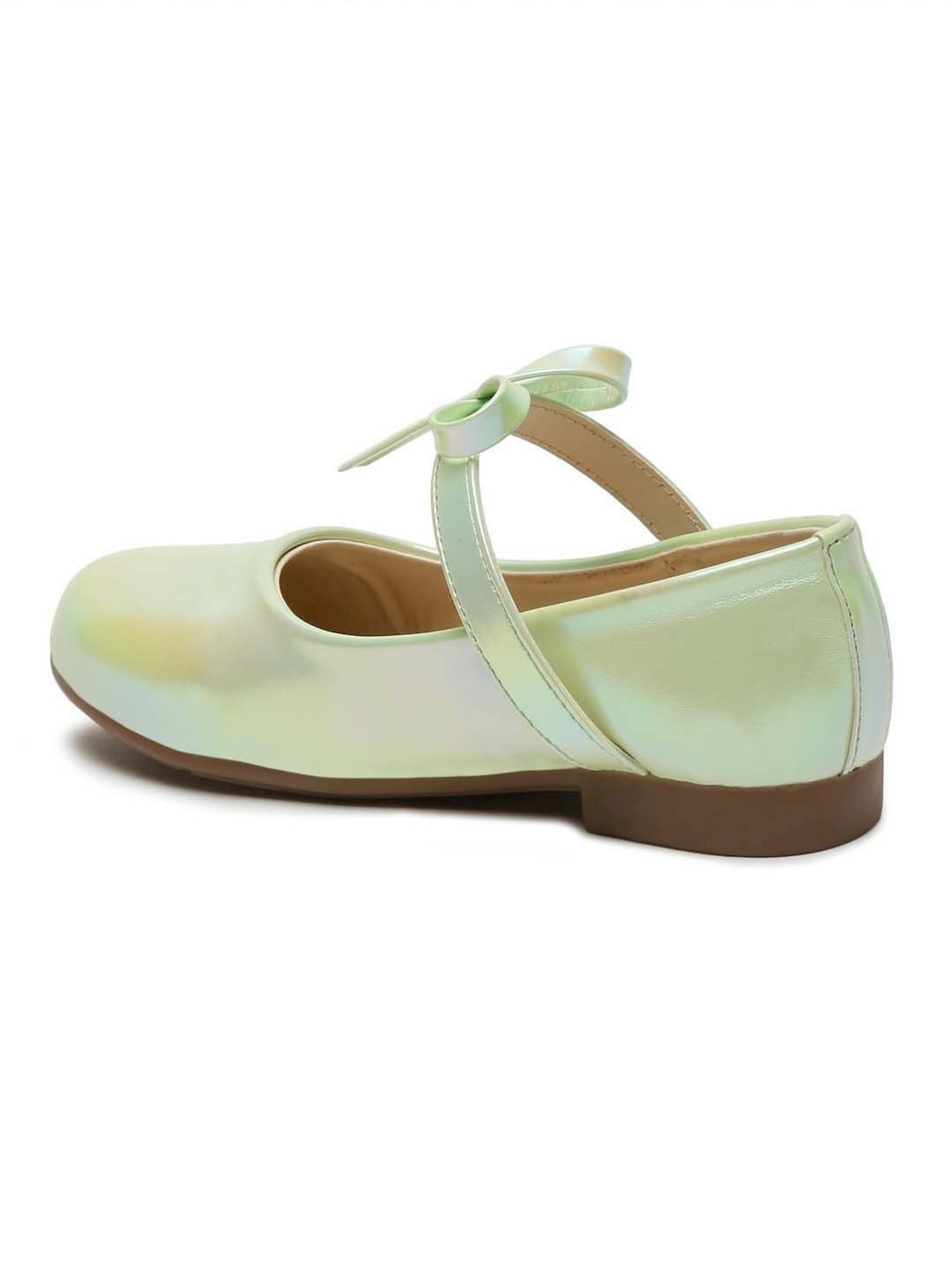 Tiny Bugs Girls Off White & Pink Party Wear Slip Ons