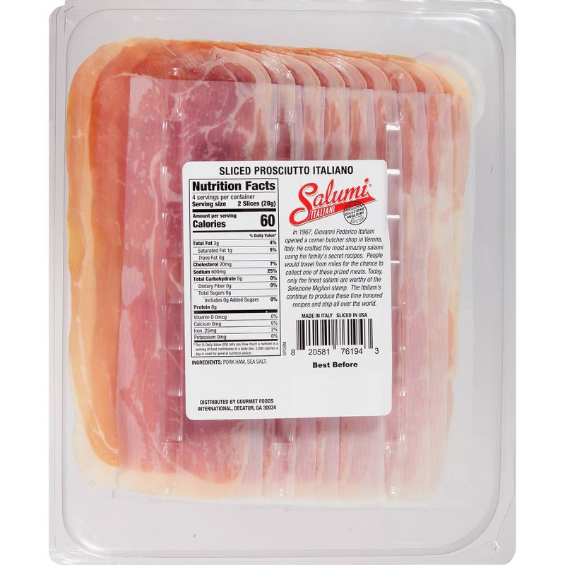 Salumi Italiani Prosciutto Italiano Sliced Charcuterie - 4oz