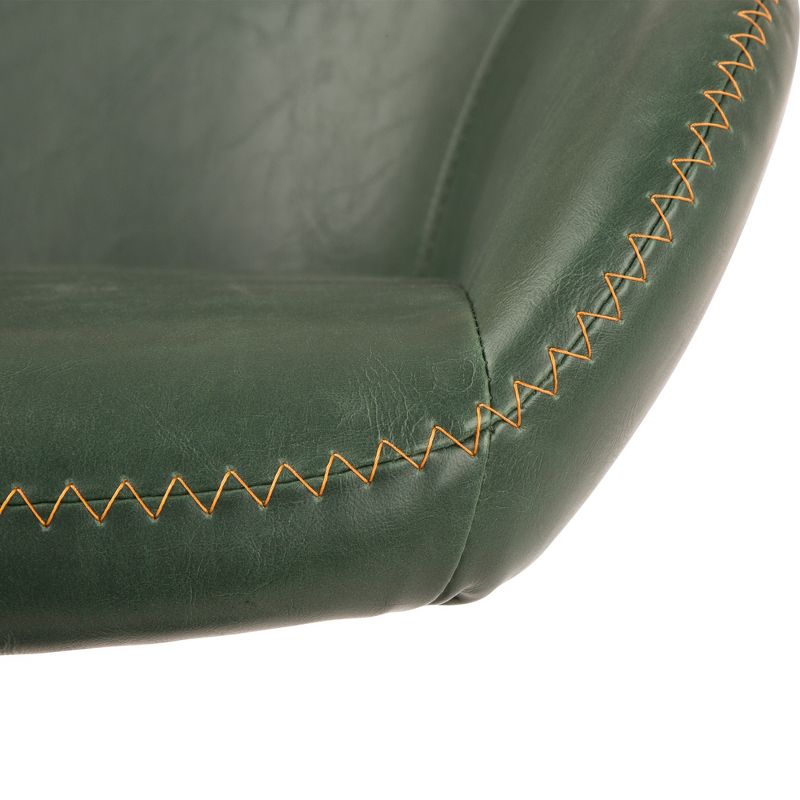 Set of 2 Mid-Century Leatherette Swivel Barstool Hunter Green - Glitzhome