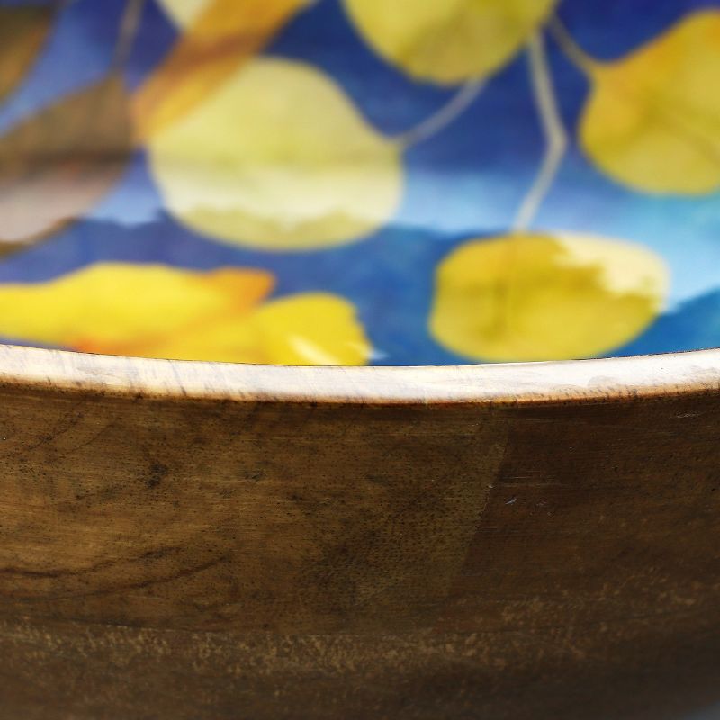 Gibson Elite Philomena 12 Inch Enamel On Wood Round Serving Bowl