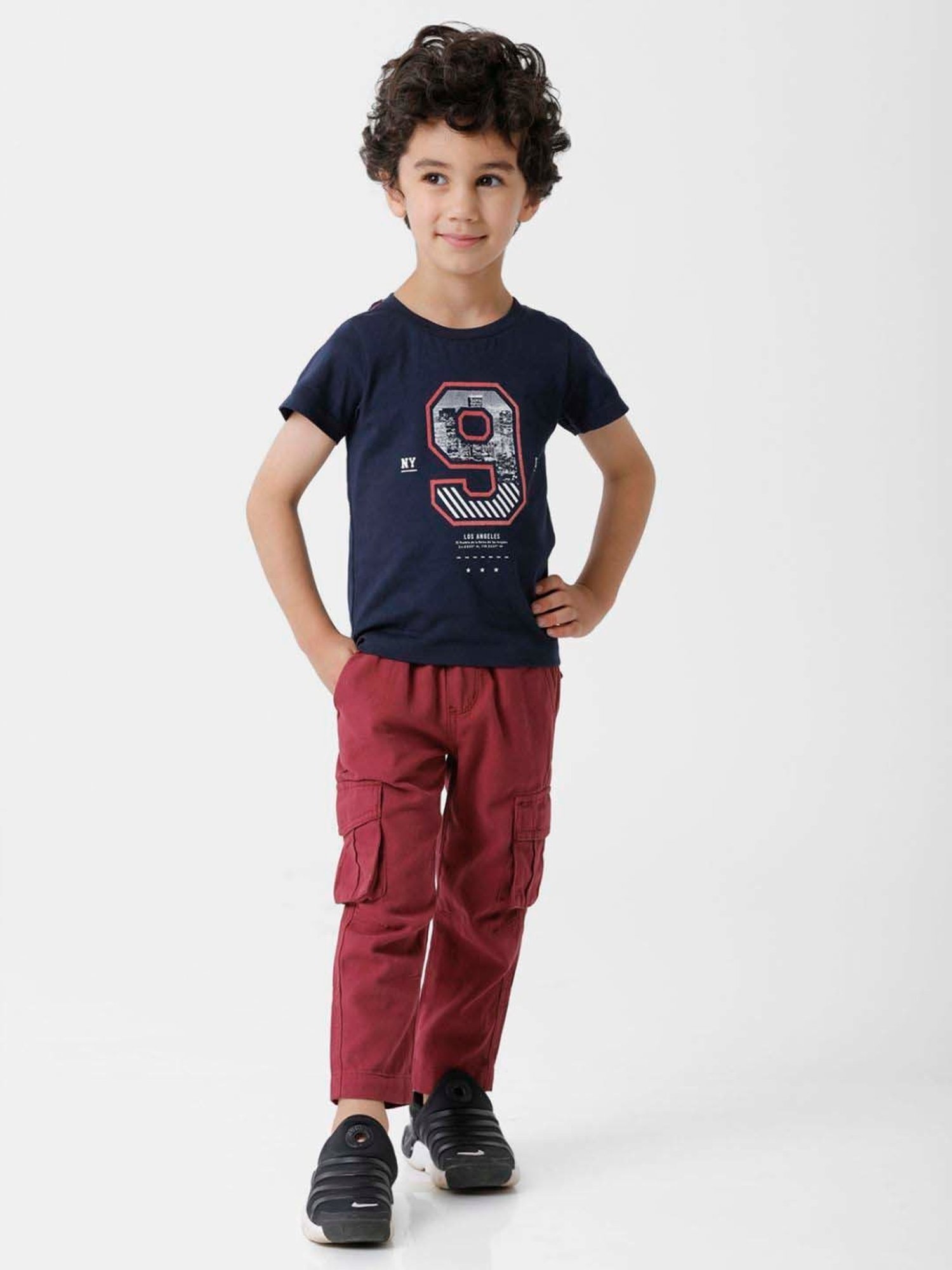 Kate & Oscar Kids Navy Cotton Printed T-Shirt