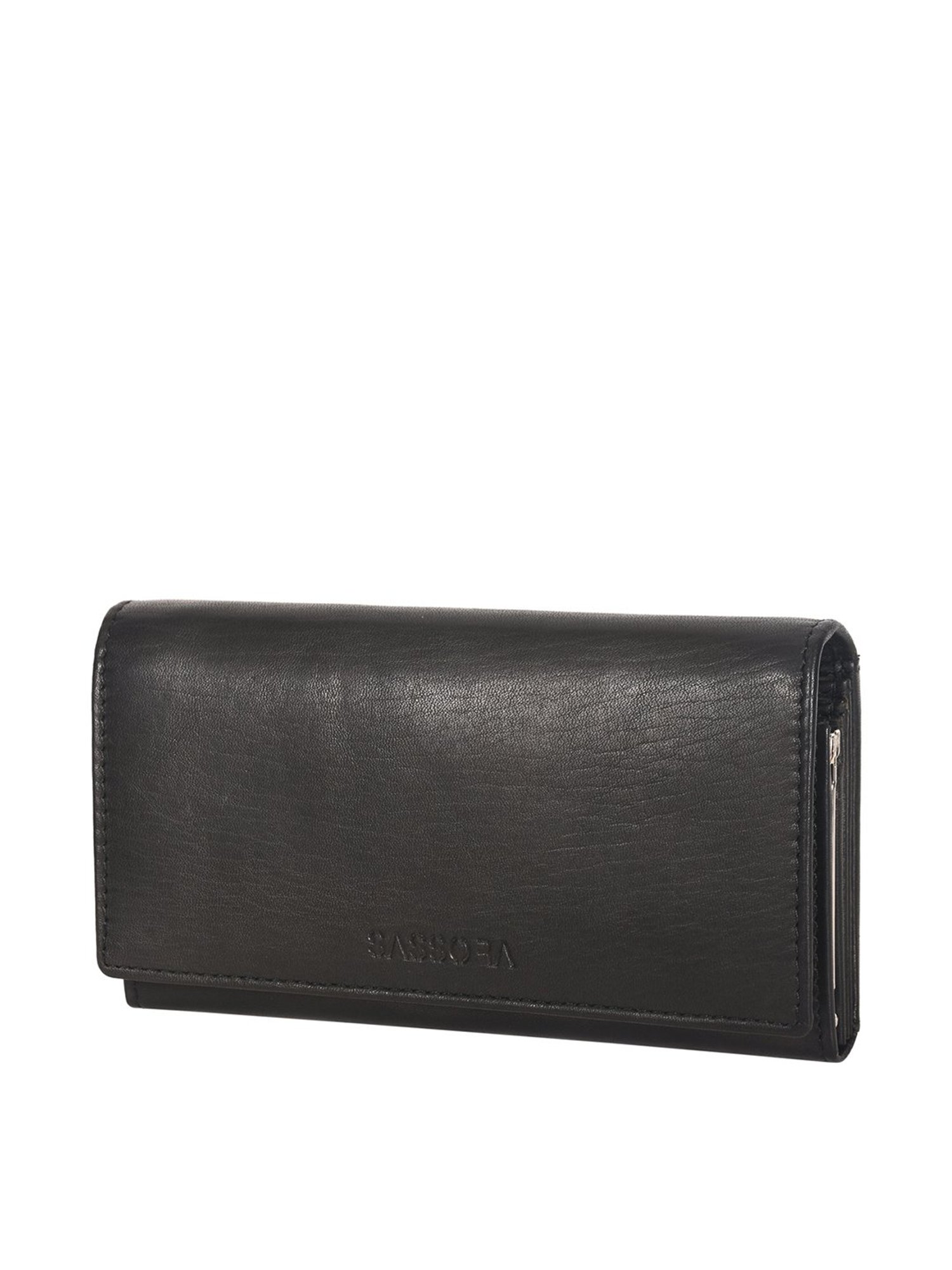 SASSORA Black Solid Rfid Wallet for Women