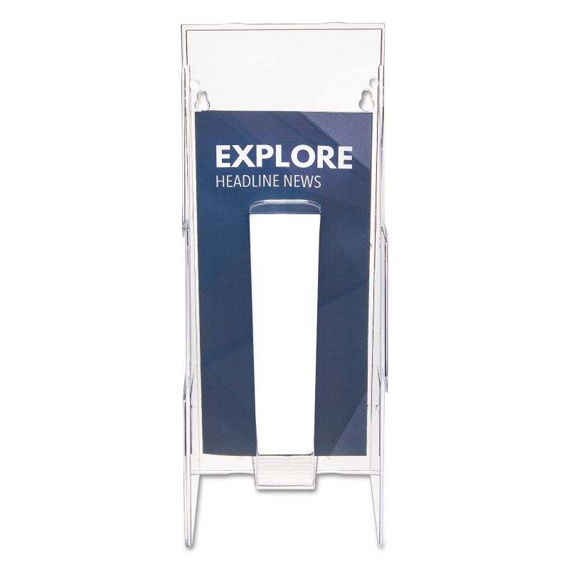 Deflecto Stand Tall Literature Holder 4-9/16w x 2-3/4d x 11-3/4h Clear 55601