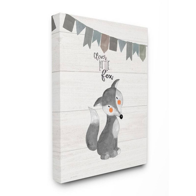 30"x1.5"x40" Clever Little Fox XXL Stretched Canvas Wall Art - Stupell Industries