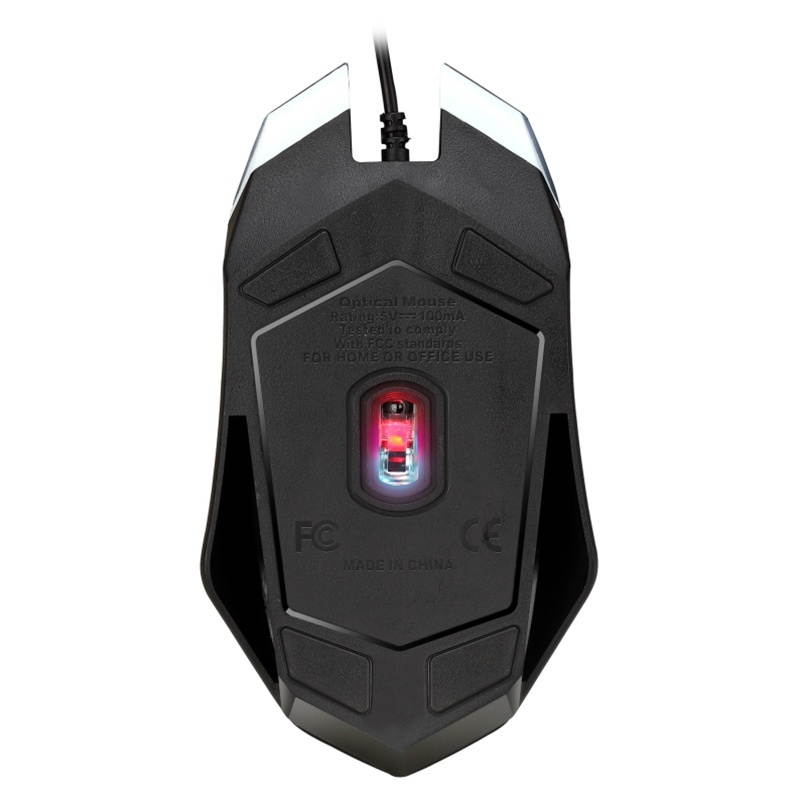 SHIPADOO 1600 DPI Three-speed Adjustable Four-button Cool Colorful Respiration Light Gaming Wired Mouse