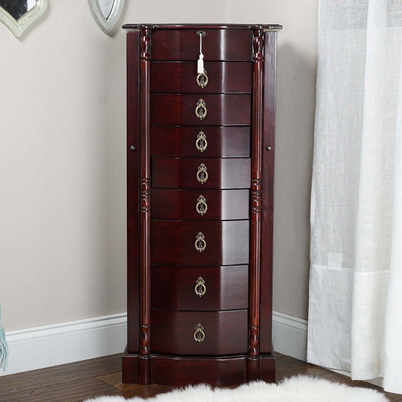 Robyn Standing Jewelry Armoire Cherry - Hives & Honey