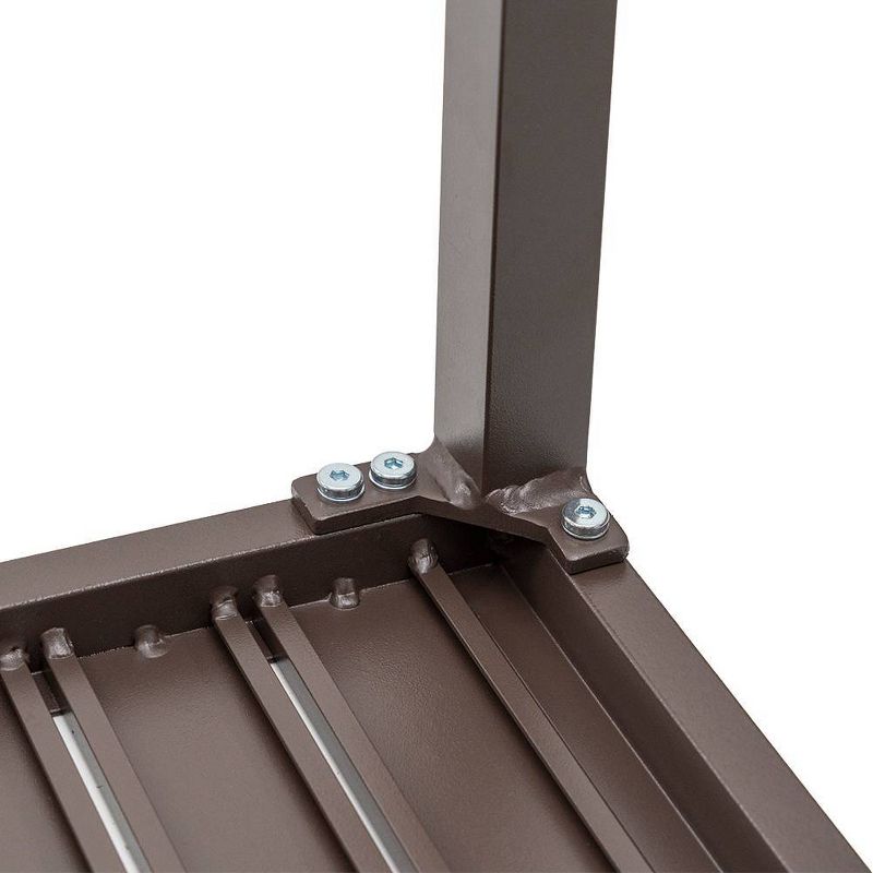 3pc Outdoor Aluminum Adjustable Curved Chaise Lounge Chairs & Table - Brown - Crestlive Products