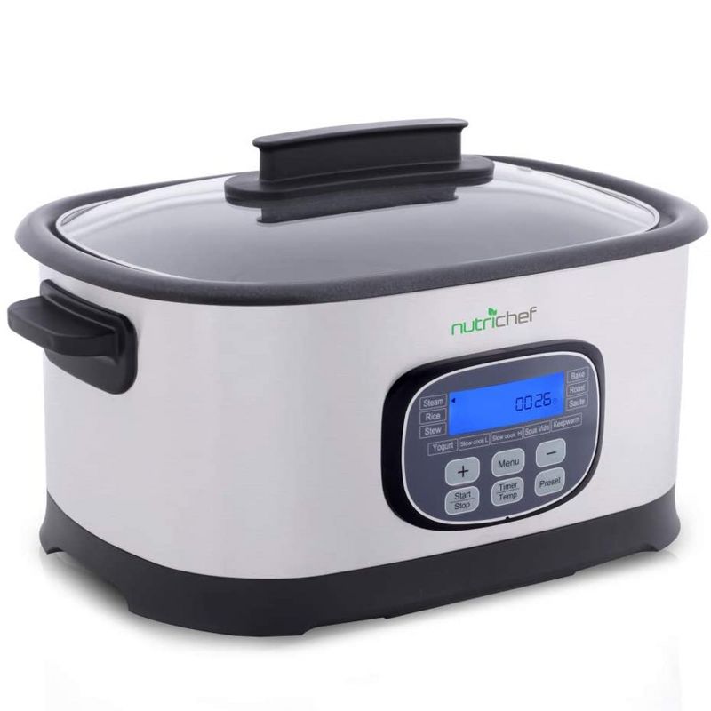 Crock-Pot SCCPVMC63SJ Multi Function Large 6 Quart Capacity 3-in-1 Home Food Cooker Convenient Kitchen Appliance, Stainless Steel