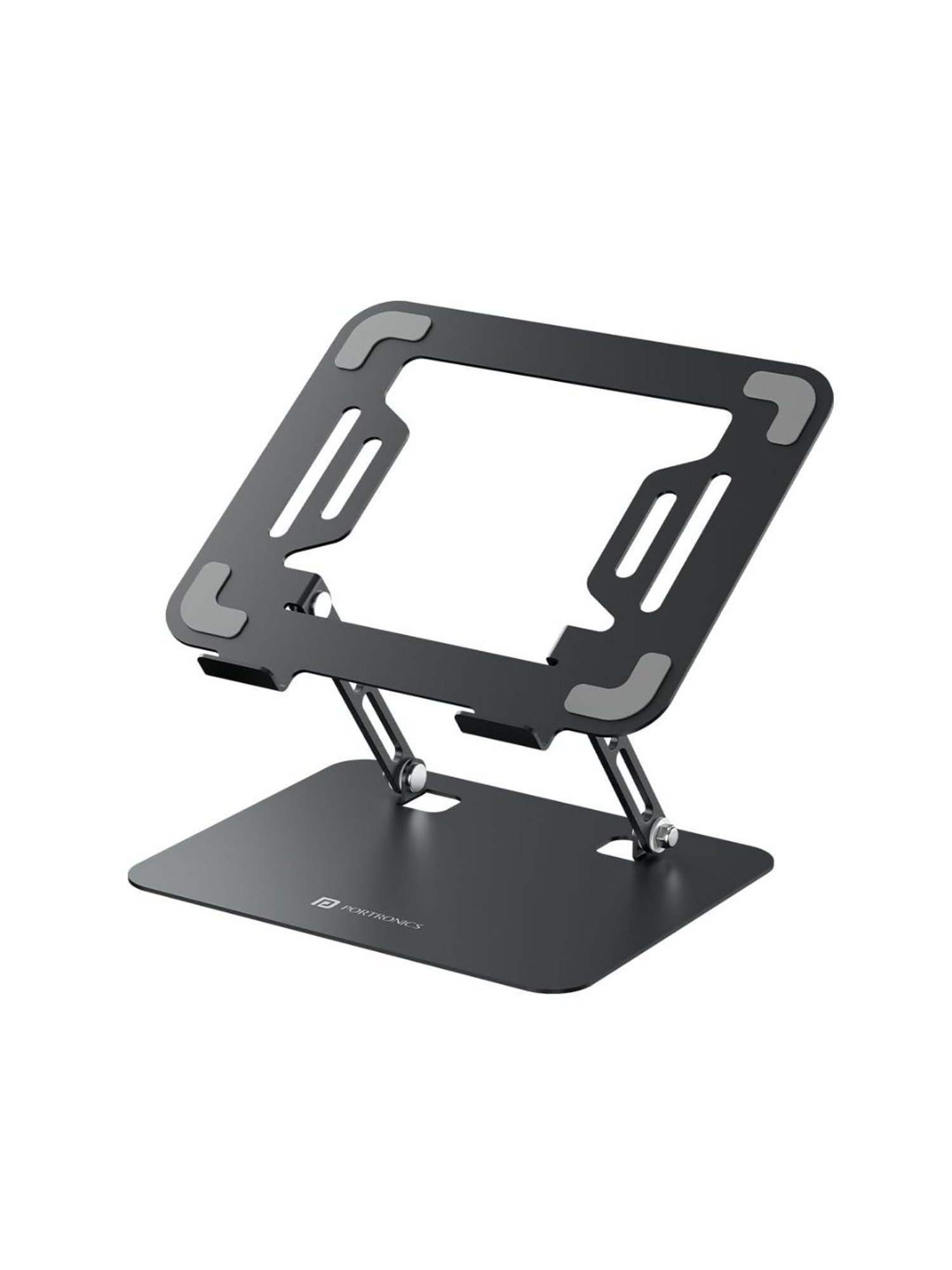 Portronics My Buddy K3 Pro Laptop Stand with Adjustable Height & Angle, Foldable Design (Grey)