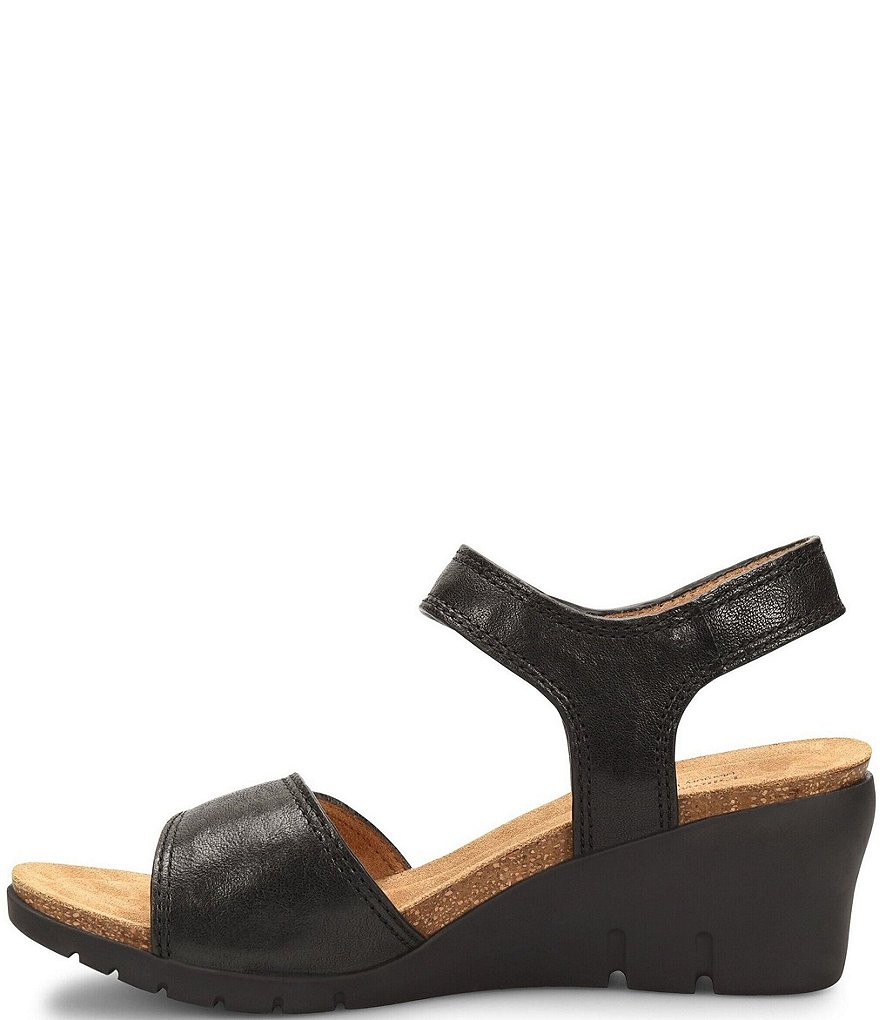 Comfortiva Abria Adjustable Leather Wedge Sandals