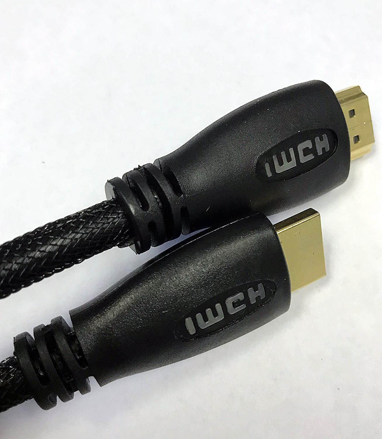 WGGE LED HDMI Cable 2.0 High Speed, Nylon braiding, HDMI(19 PIN by Copper Wire), Gold connectors, Support 4k 1080p 3D TV, Ethernet, Home Theater, HDTV, Xbox and Set-top Boxes (6.6 feet)
